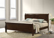 Louis Philippe Wood Eastern King Sleigh Bed in Cappuccino finish, showcasing the elegant wooden bed frame with curved headboard and footboard
