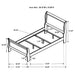 Louis Philippe wood twin sleigh bed in cappuccino finish with curved headboard and footboard, made by CoasterEveryday.