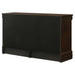 Louis Philippe 6-drawer dresser in cappuccino finish, featuring sleek modern furniture design with silver handles.