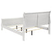 Louis Philippe 4-piece Eastern King bedroom furniture set by CoasterEveryday in white, including bed frame, dresser, and nightstands.