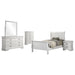 Louis Philippe 5-piece twin bedroom set in white, includes bed frame, nightstands, and dresser, by CoasterEveryday.