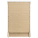 White Louis Philippe 5-drawer bedroom chest by CoasterEveryday, featuring sleek design and ample storage space.