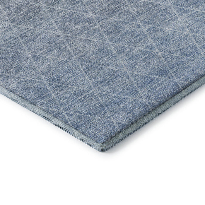 10' X 14' Geometric Washable Area Rug With UV Protection (688165) - Blue / Gray / Silver