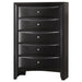 Black Briana 5-piece California King bedroom furniture set by CoasterEssence, featuring a bed, nightstands, and matching dresser.