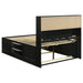 Black Briana 5-piece queen bedroom set by CoasterEssence featuring a bed, nightstands, and matching dresser with modern design