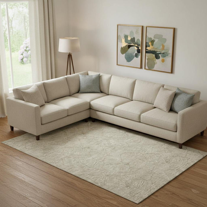 10' X 14' Floral Washable Area Rug With UV Protection (672647) - Taupe / Beige