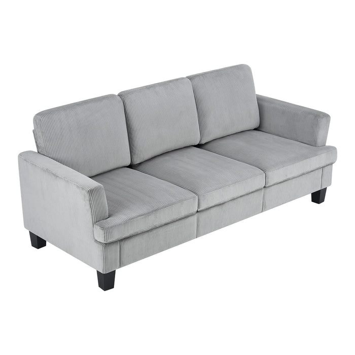 Corduroy Sofa - Gray