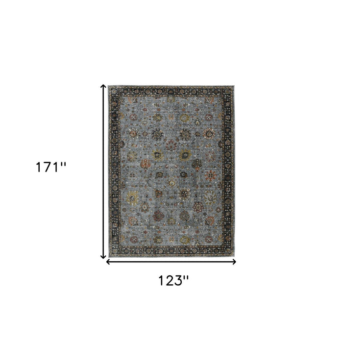 10' X 14' Floral Medallion Area Rug - Black