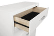 Jessica 5-piece Eastern King LED bedroom furniture set by CoasterEssence featuring a snow white finish and modern design.
