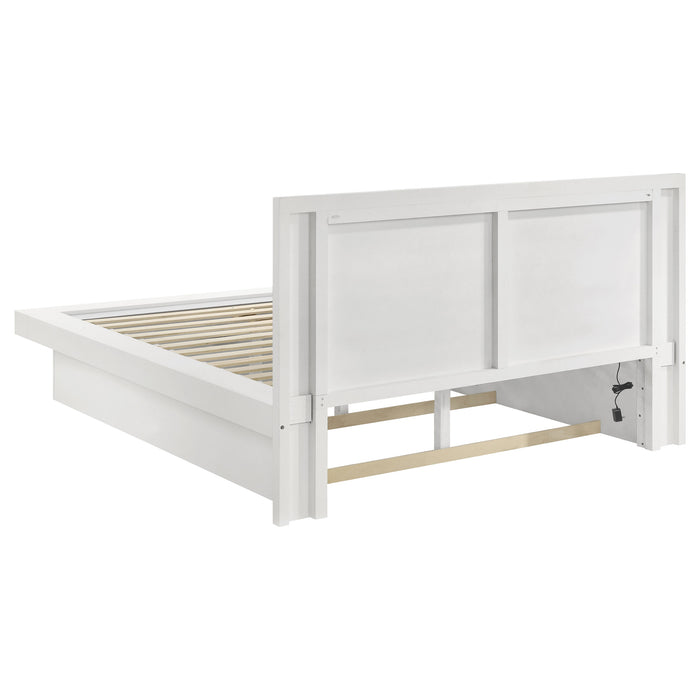 Jessica 6-piece Eastern King LED Bedroom Set Snow White