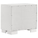 Jessica 2-drawer nightstand by CoasterEssence in snow white finish, featuring a sleek modern design with metal handles.