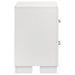 Jessica 2-drawer nightstand by CoasterEssence in snow white finish, featuring sleek design and modern furniture style.