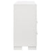 CoasterEssence Jessica 6-drawer Snow White dresser with sleek handles and smooth finish, showcasing a modern bedroom furniture piece.
