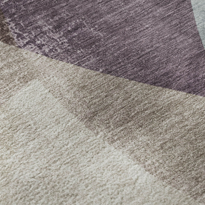 10' X 14' Abstract Washable Area Rug With UV Protection (716695) - Brown / Ivory