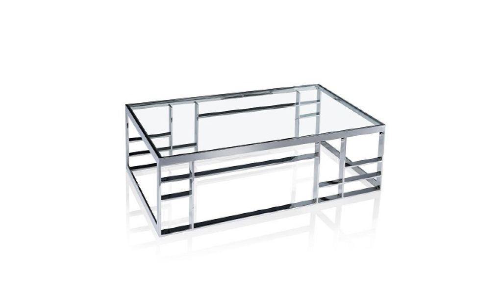 Glass Rectangular Coffee Table - Silver And Clear