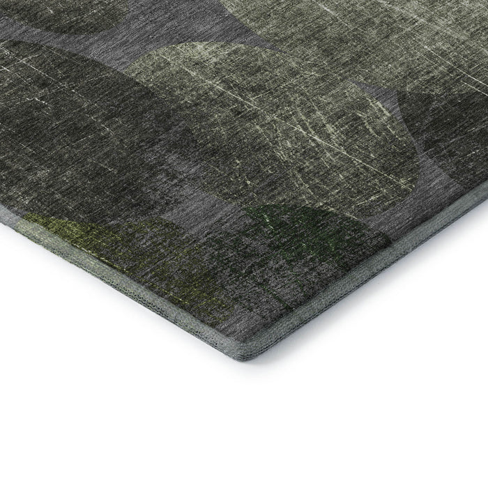 9' X 12' Abstract Washable Area Rug With UV Protection (648909) - Green / Ivory / Gray