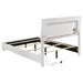 Felicity 4-piece full bedroom furniture set by CoasterEssence in white high gloss, includes bed frame, nightstands, and dresser.