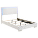 Felicity 5-piece full bedroom set in white high gloss furniture with a modern design, including a bed, nightstands, and dresser.