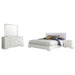 Felicity 4-piece Eastern King bedroom set by CoasterEssence featuring white high gloss finish and modern furniture design.