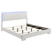 Felicity 6-piece Eastern King bedroom set by CoasterEssence with white high gloss finish, includes bed, dresser, and nightstands.
