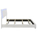 Felicity Wood Eastern King LED Panel Bed in white high gloss with modern furniture design and sleek finish.