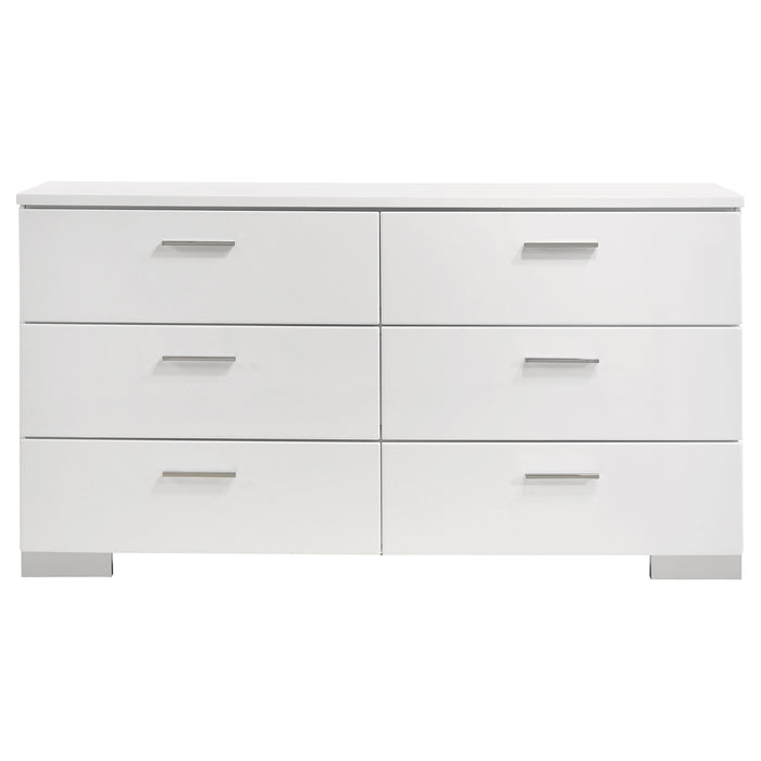 Felicity 4-piece California King Bedroom Set White High Gloss