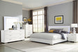 CoasterEssence Felicity 5-piece California king bedroom set in white high gloss finish
