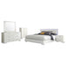 White high gloss Felicity 5-piece California King bedroom set by CoasterEssence, featuring a modern furniture design.