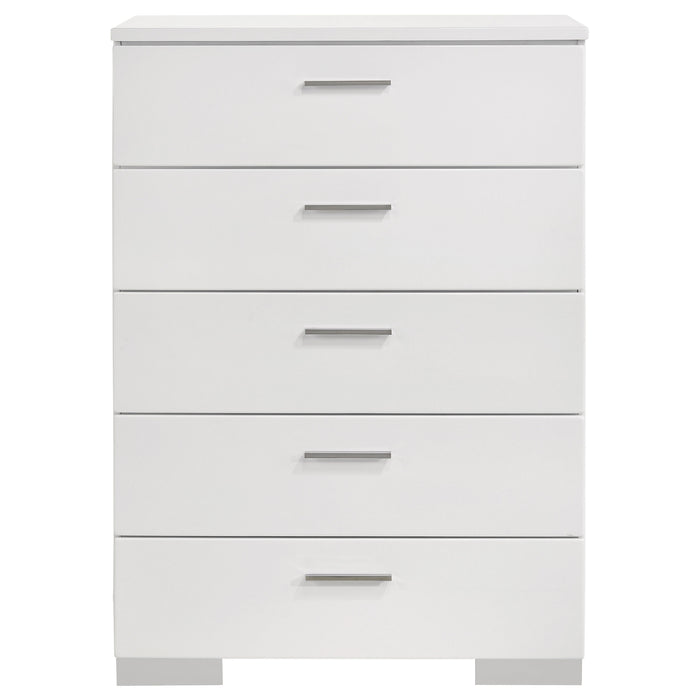 Felicity 5-piece California King Bedroom Set White High Gloss