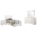 CoasterEssence Felicity 4-piece twin bedroom set in white high gloss furniture finish