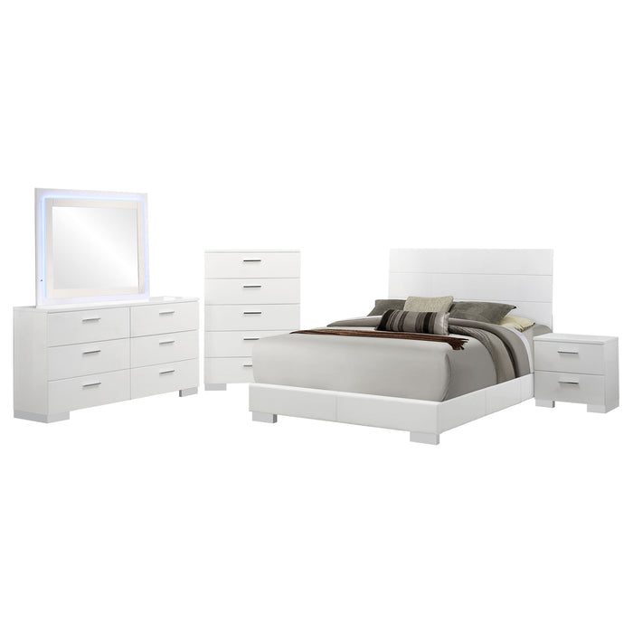 Felicity 5-piece Queen Bedroom Set White High Gloss