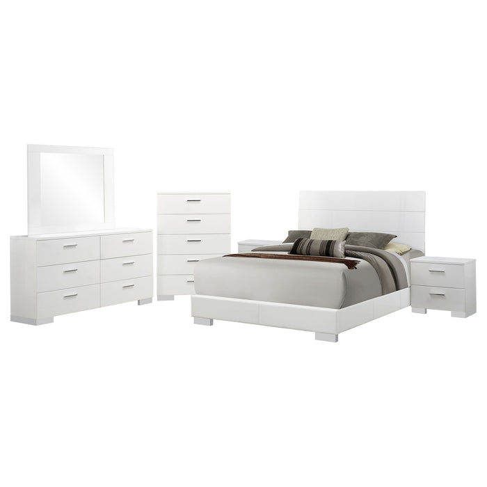 Felicity 6-piece Queen Bedroom Set White High Gloss