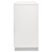 White high gloss Felicity 6-drawer dresser by CoasterEssence with sleek modern design and metal drawer handles.
