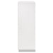 White high gloss Felicity 5-drawer bedroom chest by CoasterEssence, showcasing sleek modern furniture design with clean lines.