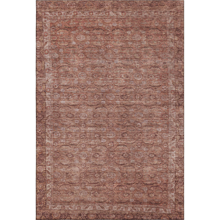 10' X 14' Oriental Washable Area Rug With UV Protection (700583) - Terra Cotta / Rust