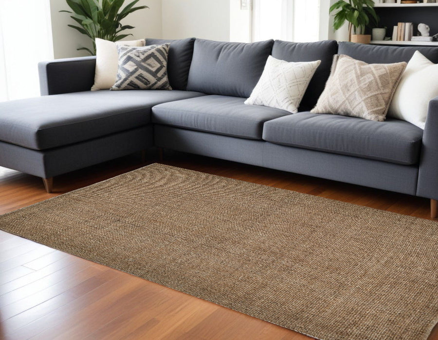 10' x 14' Hand Woven Area Rug - Brown