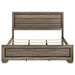 Kauffman Wood Eastern King Panel Bed in washed taupe finish, showcasing the wooden bed frame with paneled headboard and sturdy design.
