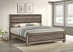 California King panel bed in washed taupe wood with sleek, modern design from CoasterEveryday furniture collection.
