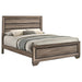 Kauffman Wood Queen Panel Bed in washed taupe finish, featuring a classic panel design and sturdy wooden construction.