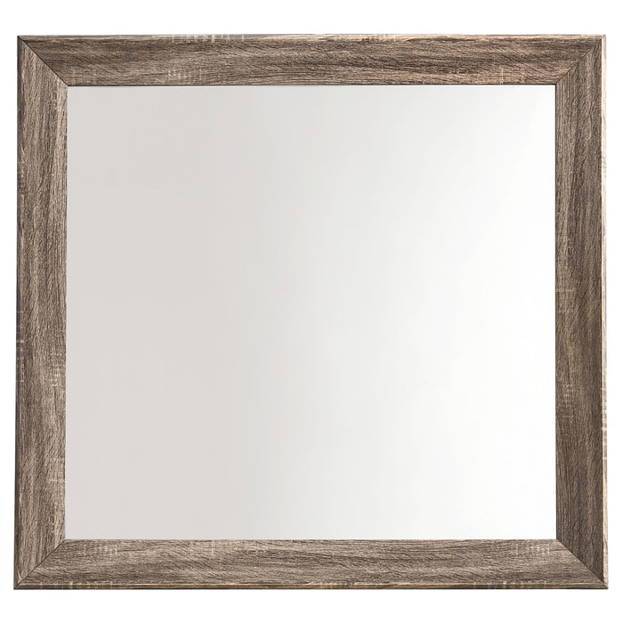 Kauffman Dresser Mirror in washed taupe, a rectangular furniture mirror with a sleek frame, designed for bedroom decor.