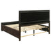 CoasterEveryday Kauffman 4-piece California King bedroom set in dark cocoa wood with a bed frame, nightstands, and dresser.