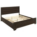 California King storage panel bed by CoasterEveryday in dark cocoa wood finish with built-in storage drawers and sleek design.
