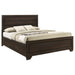 California King Storage Panel Bed by CoasterEveryday in dark cocoa wood finish with a sleek, modern design and built-in storage drawers.