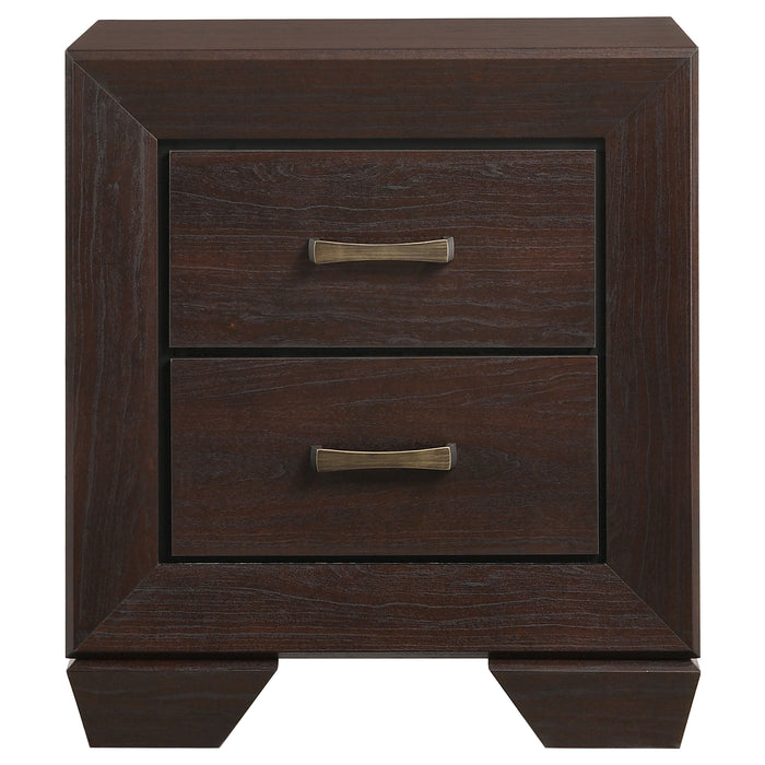 Dark cocoa Kauffman 4-piece queen bedroom furniture set with a bed, nightstands, and dresser from CoasterEveryday.