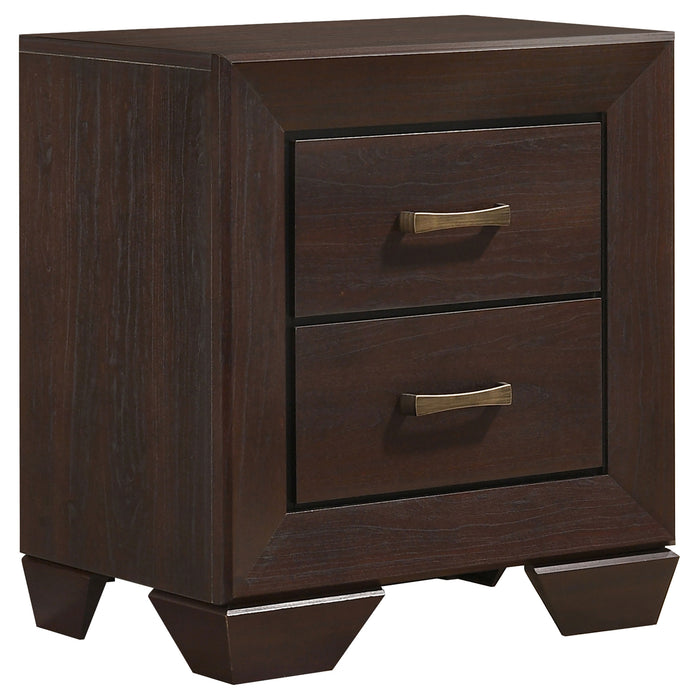 Kauffman 4-piece Eastern King bedroom set by CoasterEveryday, dark cocoa finish includes bed frame and matching furniture pieces.
