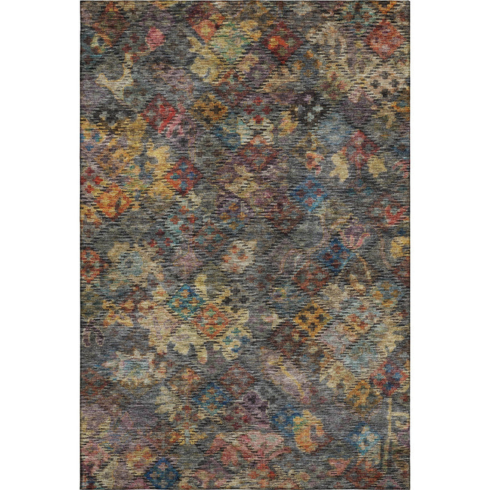 10' X 14' Abstract Geometric Washable Area Rug With UV Protection (684546) - Gray / Gold / Coral