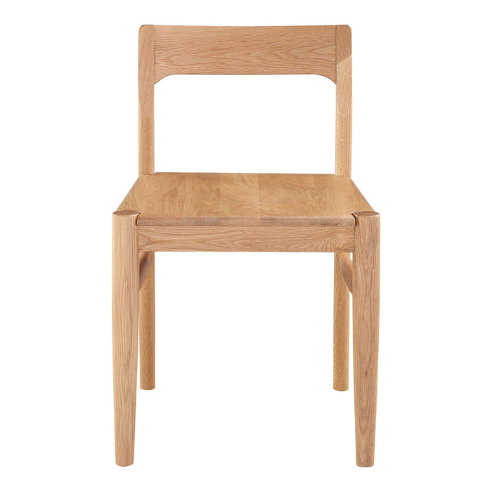 Solid Wood Open Back Dining Side Chairs (Set of 2) - Natural