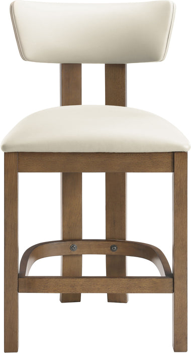 Lavrin - Vegan Leather Upholstered Counter Stool (Set of 2) - Walnut Base