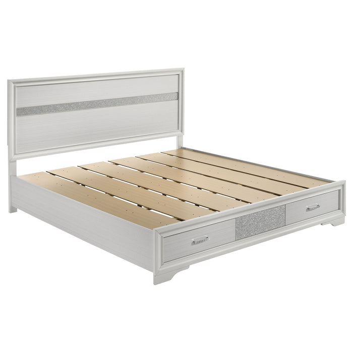 Miranda 51-inch Wood Eastern King Storage Panel Bed White