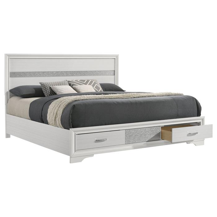 Miranda 51-inch Wood Eastern King Storage Panel Bed White